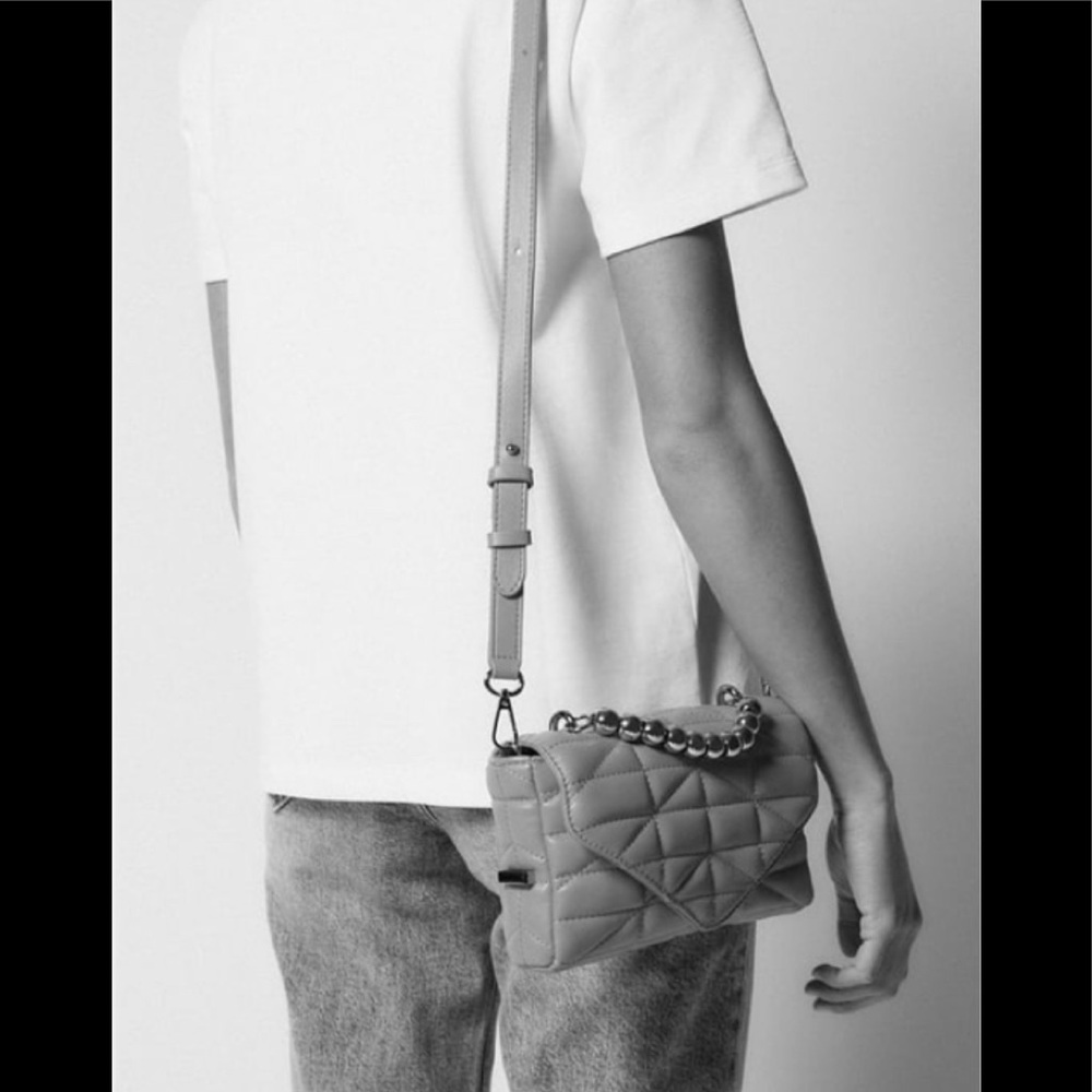 Zara beige quilted crossbody bag - Picture 12 of 16